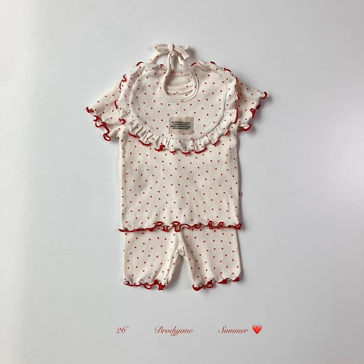 Brody Jane - Korean Baby Fashion - #babyoutfit - Heart Short Sleeve Bodysuit - 4