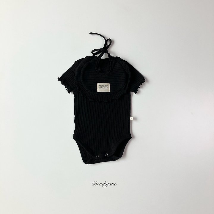 Brody Jane - Korean Baby Fashion - #onlinebabyboutique - Black Frill Bib - 2