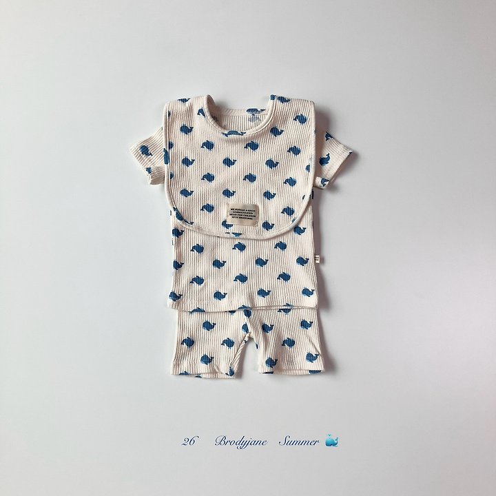 Brody Jane - Korean Baby Fashion - #onlinebabyshop - Blue Whale Short Sleeve Setup - 5