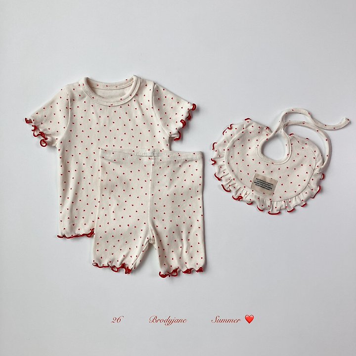 Brody Jane - Korean Baby Fashion - #onlinebabyshop - Heart Short Sleeve Setup - 7