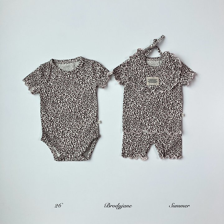 Brody Jane - Korean Baby Fashion - #onlinebabyshop - Pink Leo Short Sleeve Setup - 6