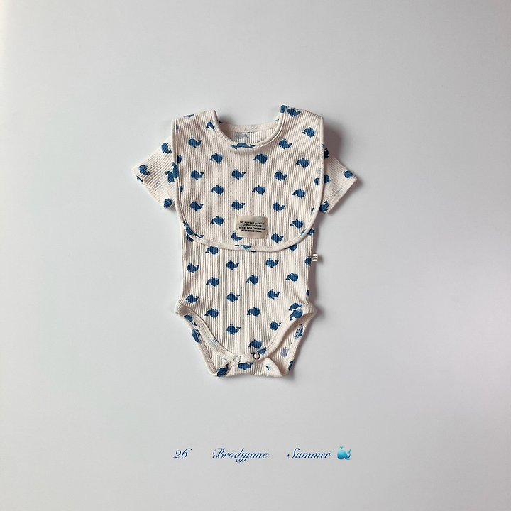 Brody Jane - Korean Baby Fashion - #onlinebabyshop - Blue Whale Bib - 4