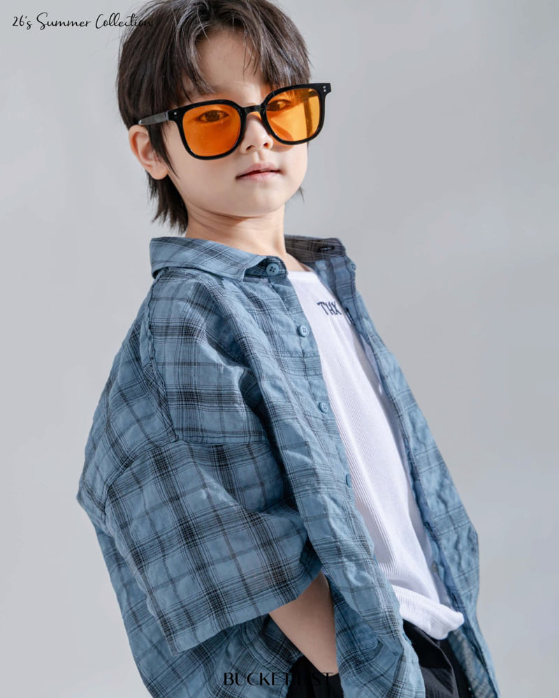 Bucket List - Korean Children Fashion - #Kfashion4kids - Dyed Check Short Sleeve Shirt - 11