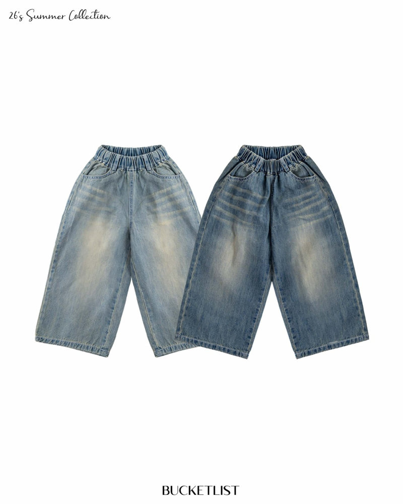 Bucket List - Korean Children Fashion - #Kfashion4kids - Summer Cat Brush Denim Pants