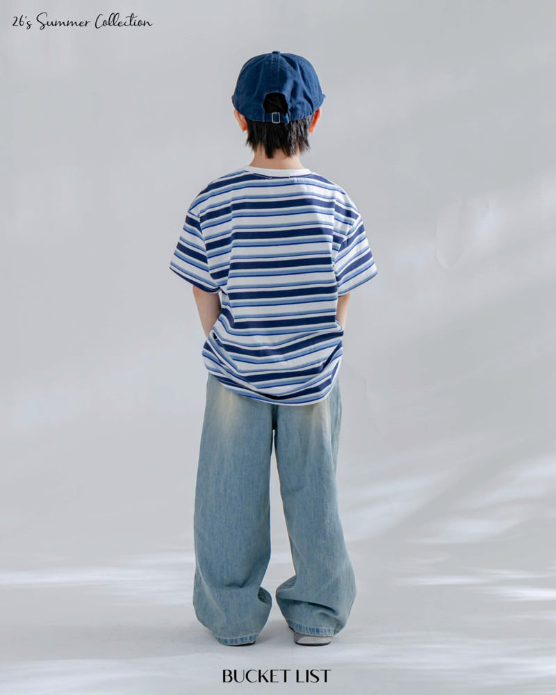 Bucket List - Korean Children Fashion - #Kfashion4kids - Draw Patch Stripe Tee - 12