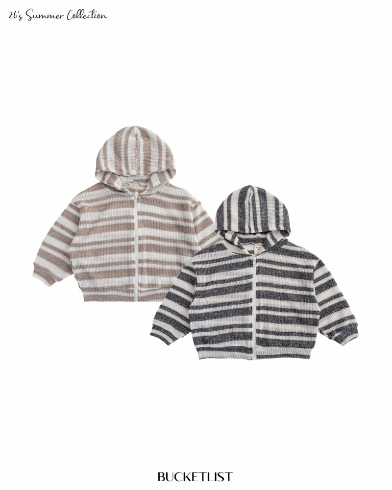 Bucket List - Korean Children Fashion - #Kfashion4kids - Ocean Stripe Hood Zip-Up