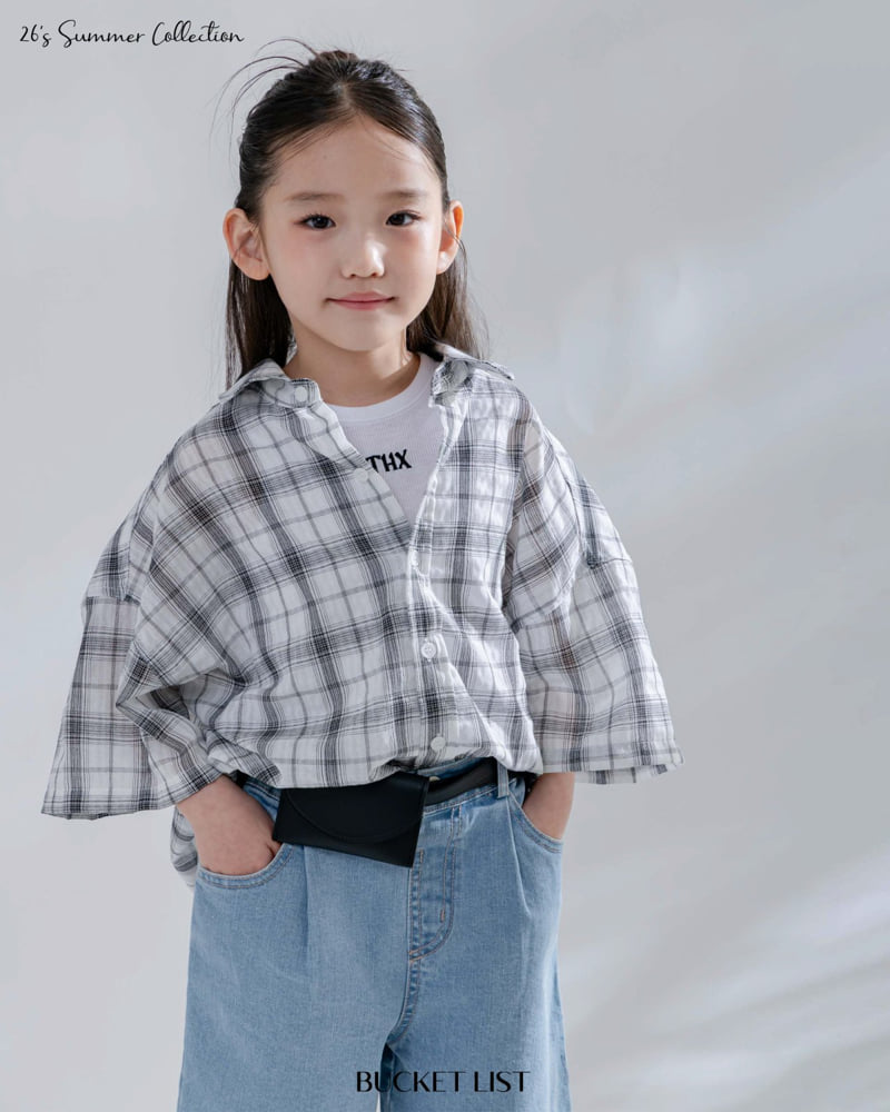 Bucket List - Korean Children Fashion - #childofig - Dyed Check Short Sleeve Shirt - 3