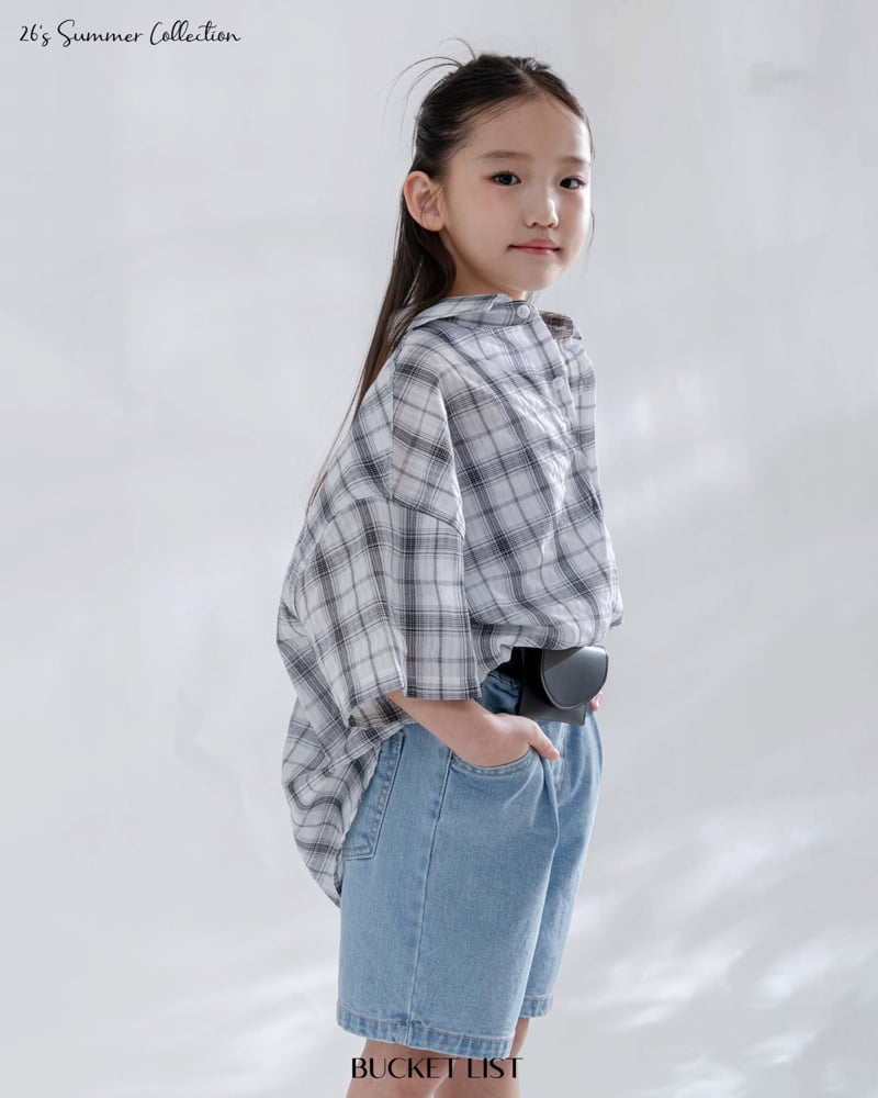 Bucket List - Korean Children Fashion - #childofig - Dyed Check Short Sleeve Shirt - 4