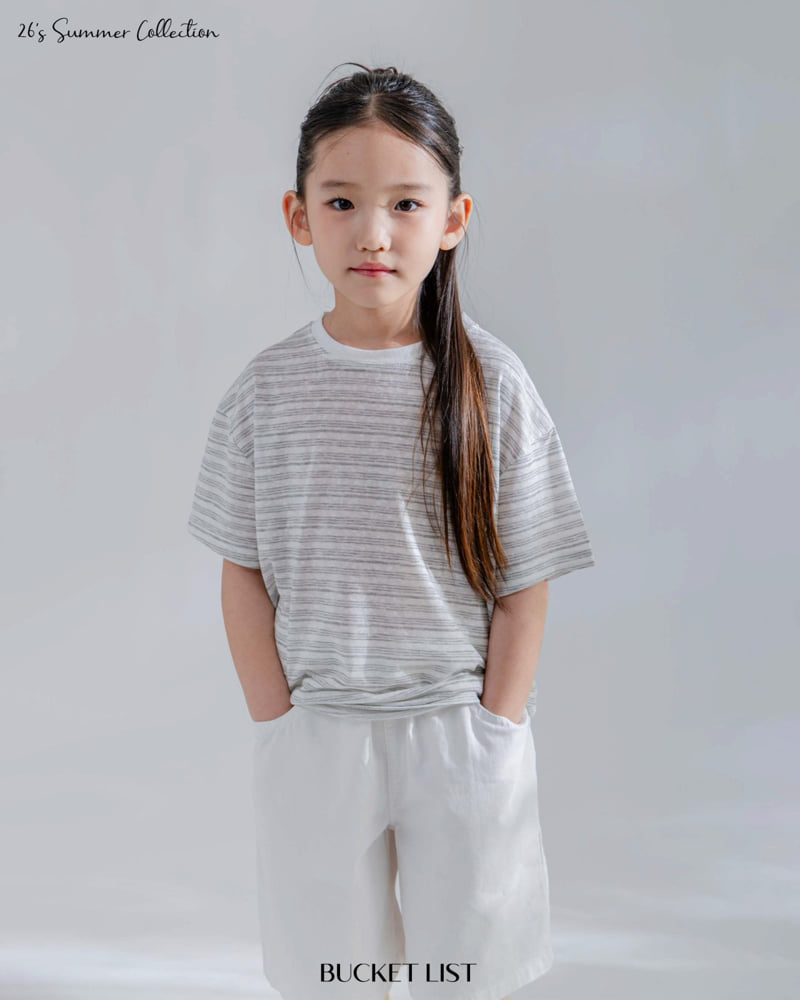 Bucket List - Korean Children Fashion - #childrensboutique - Tencel Stripe Short Sleeve Tee - 3