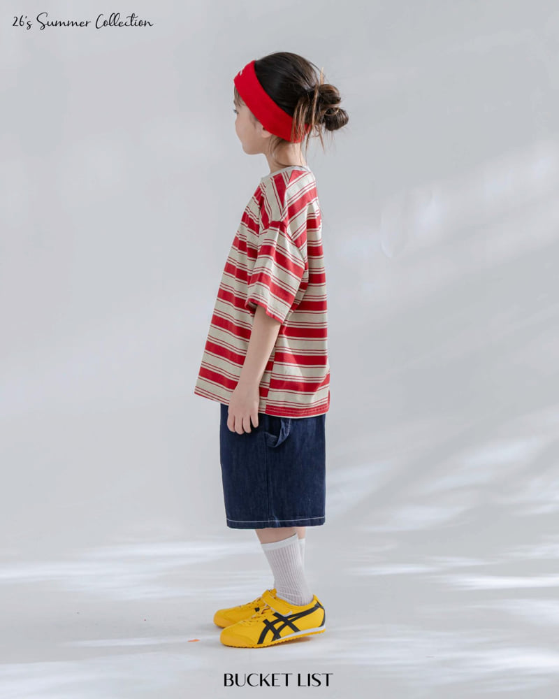 Bucket List - Korean Children Fashion - #childrensboutique - Summer Dyed Stripe Short Sleeve Tee - 8