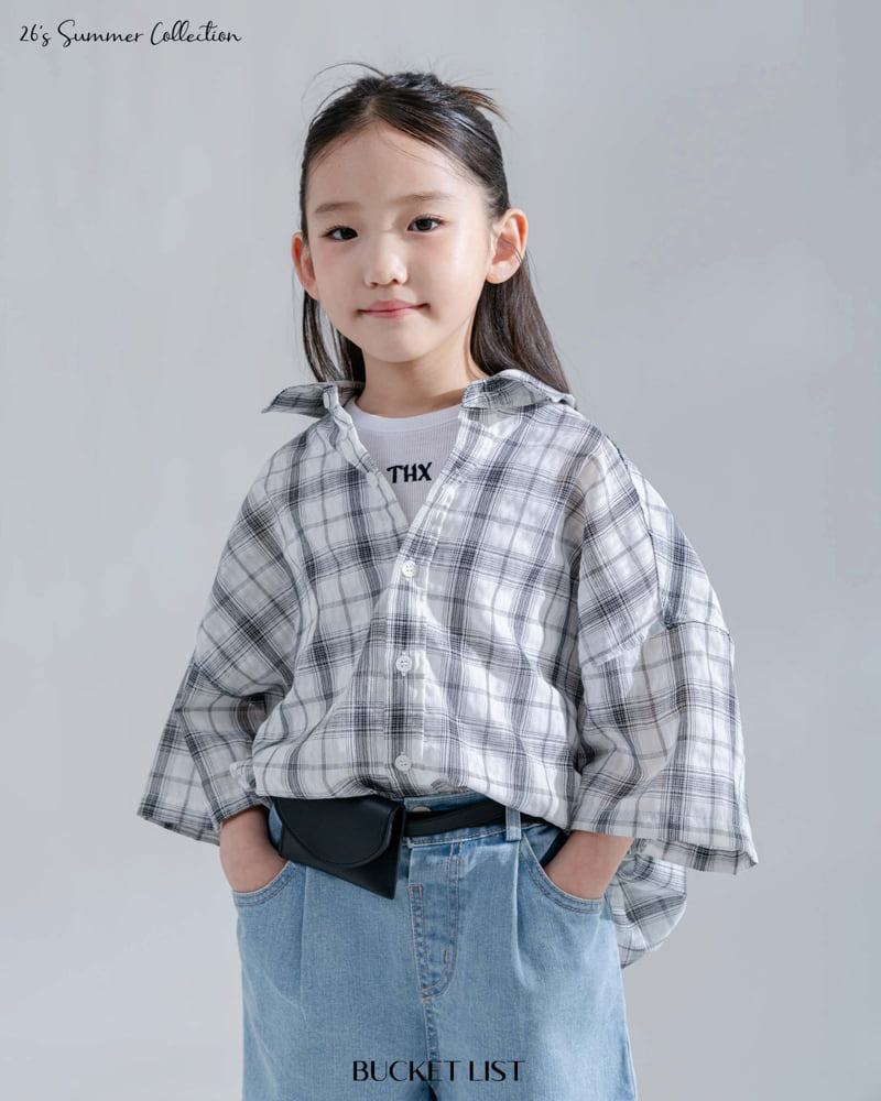 Bucket List - Korean Children Fashion - #designkidswear - Dyed Check Short Sleeve Shirt - 5
