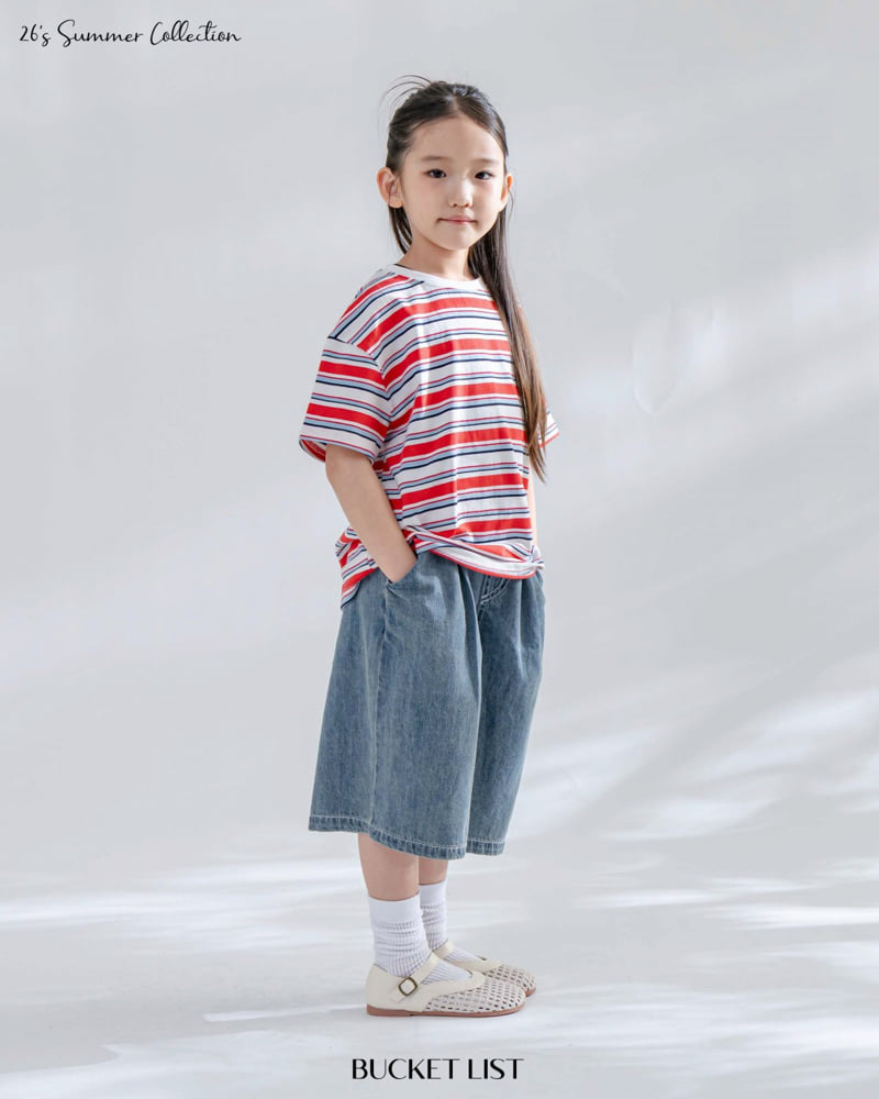 Bucket List - Korean Children Fashion - #designkidswear - Draw Patch Stripe Tee - 6