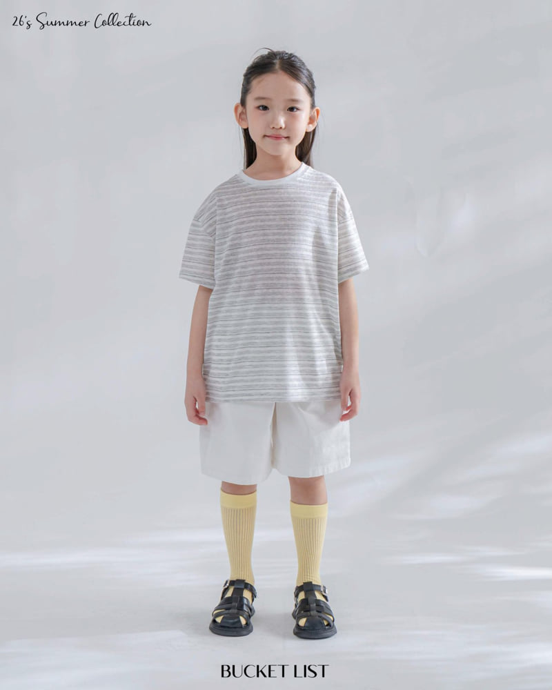 Bucket List - Korean Children Fashion - #childrensboutique - Tencel Stripe Short Sleeve Tee - 4