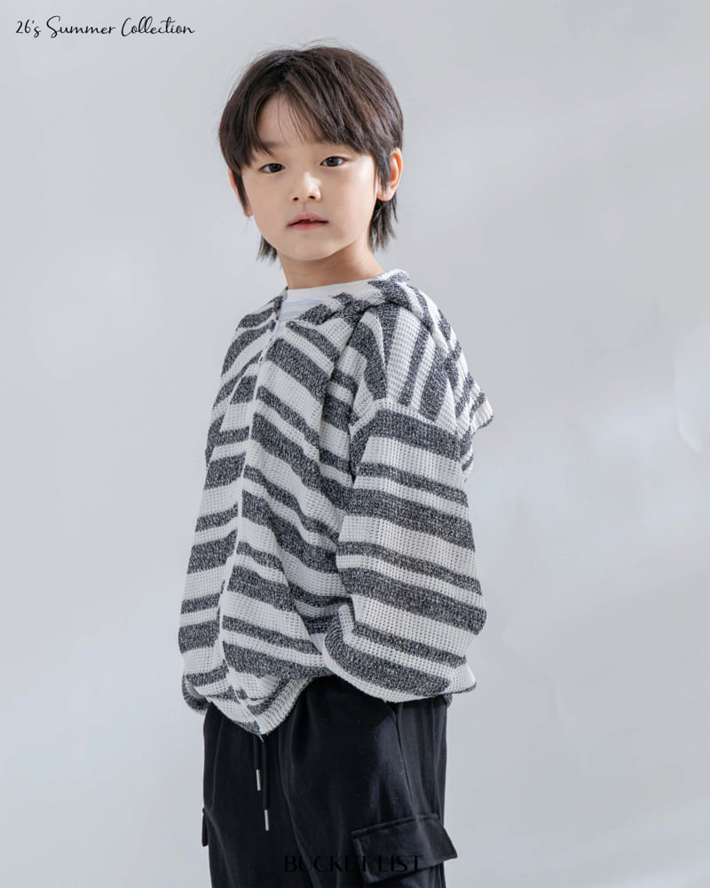 Bucket List - Korean Children Fashion - #designkidswear - Ocean Stripe Hood Zip-Up - 11