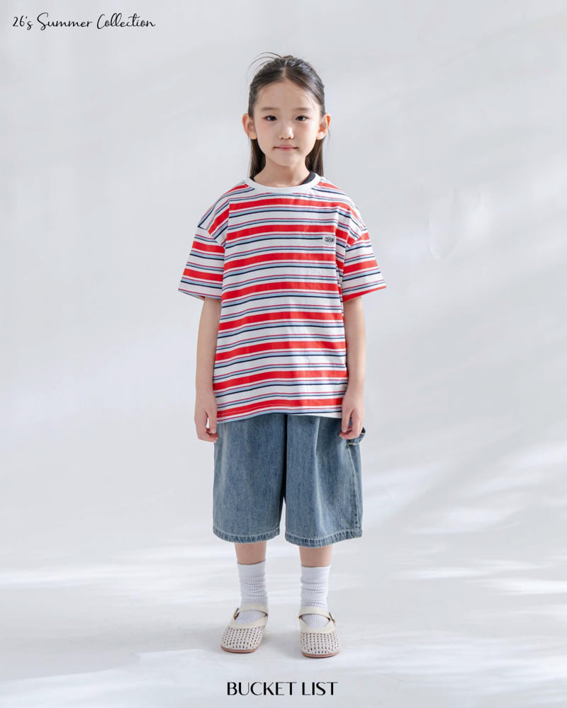 Bucket List - Korean Children Fashion - #discoveringself - Draw Patch Stripe Tee - 7