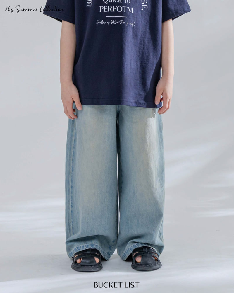 Bucket List - Korean Children Fashion - #fashionkids - Summer Cat Brush Denim Pants - 11