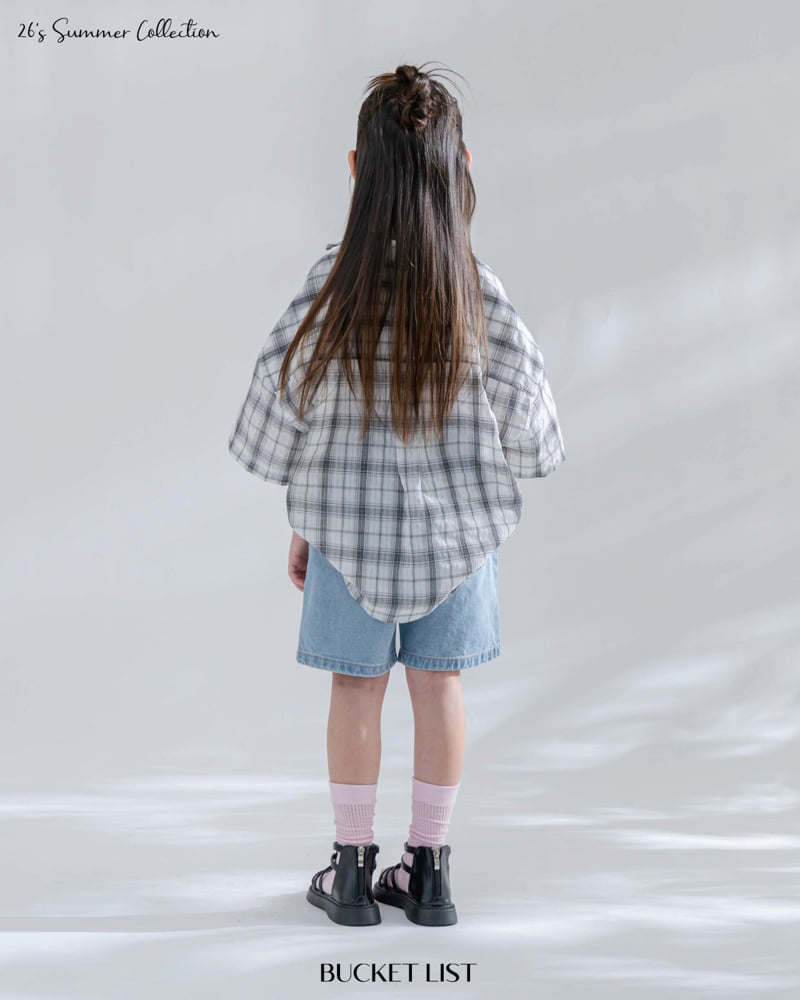 Bucket List - Korean Children Fashion - #kidsshorts - Dyed Check Short Sleeve Shirt - 8