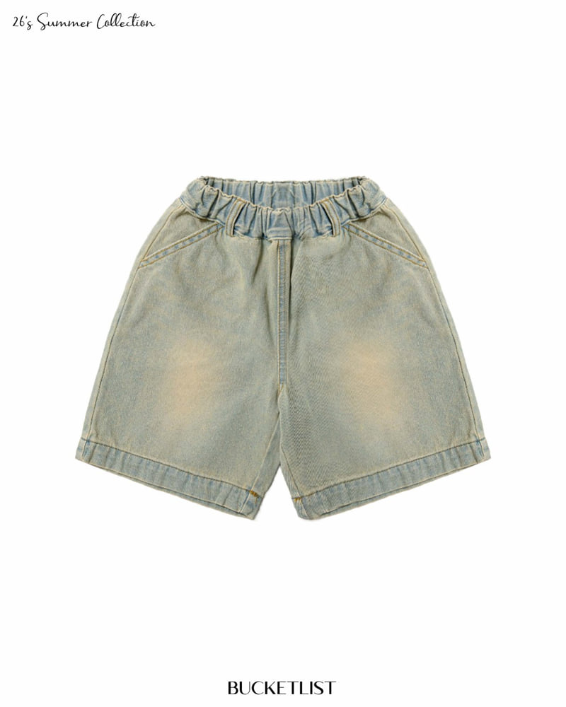 Bucket List - Korean Children Fashion - #kidsshorts - Washed Bermuda Denim Pants - 8