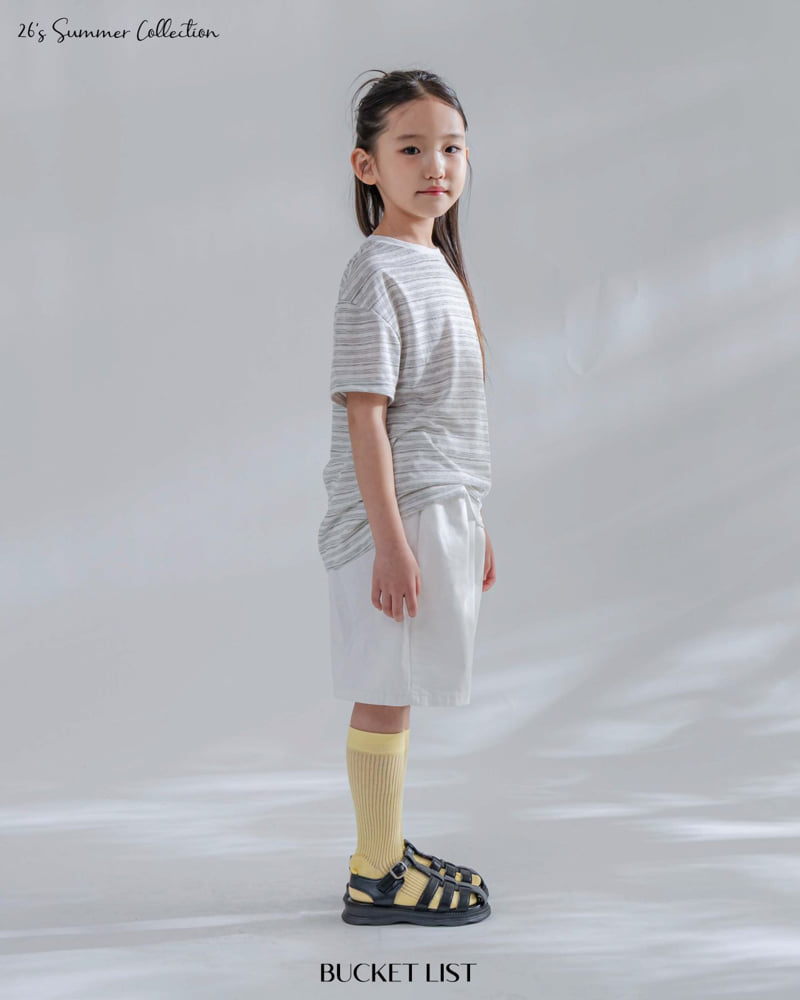 Bucket List - Korean Children Fashion - #kidsshorts - Tencel Stripe Short Sleeve Tee - 7