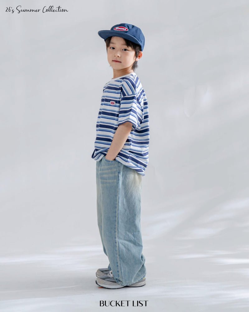 Bucket List - Korean Children Fashion - #kidsstore - Draw Patch Stripe Tee - 10