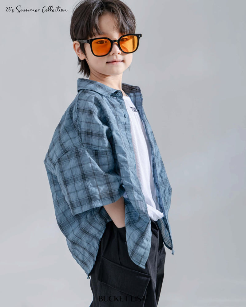 Bucket List - Korean Children Fashion - #kidzfashiontrend - Dyed Check Short Sleeve Shirt - 10