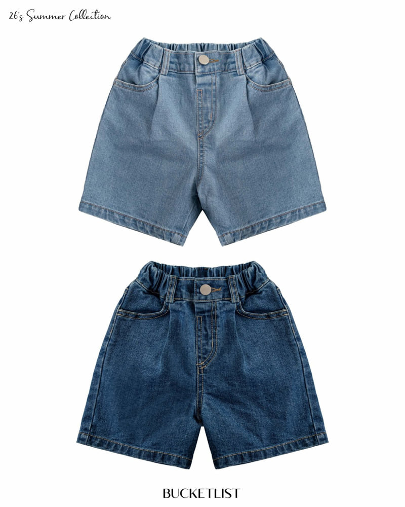 Bucket List - Korean Children Fashion - #kidzfashiontrend - Crunch Denim Shorts - 12
