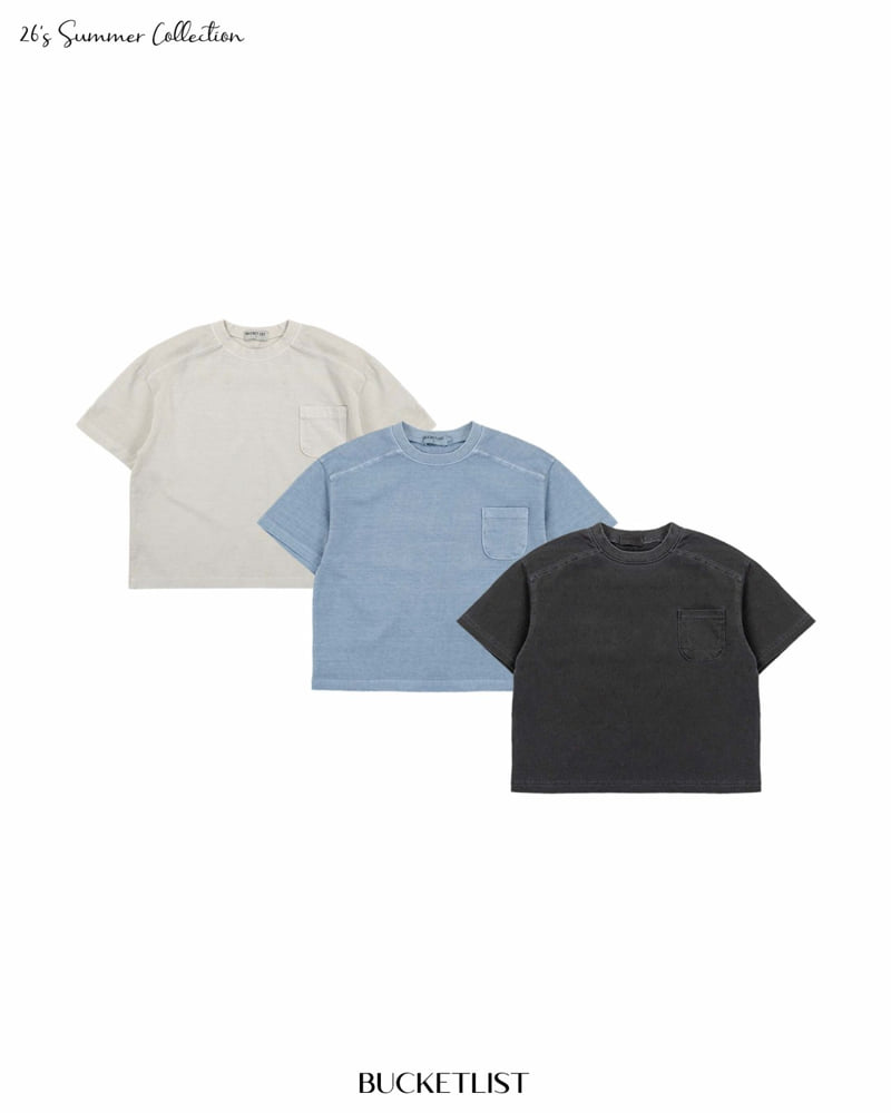 Bucket List - Korean Children Fashion - #minifashionista - Summer Dyed Pocket Tee