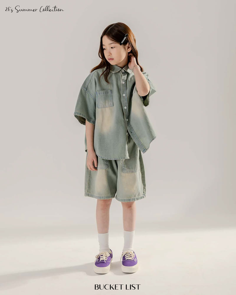 Bucket List - Korean Children Fashion - #prettylittlegirls - Brush Denim Shorts - 8