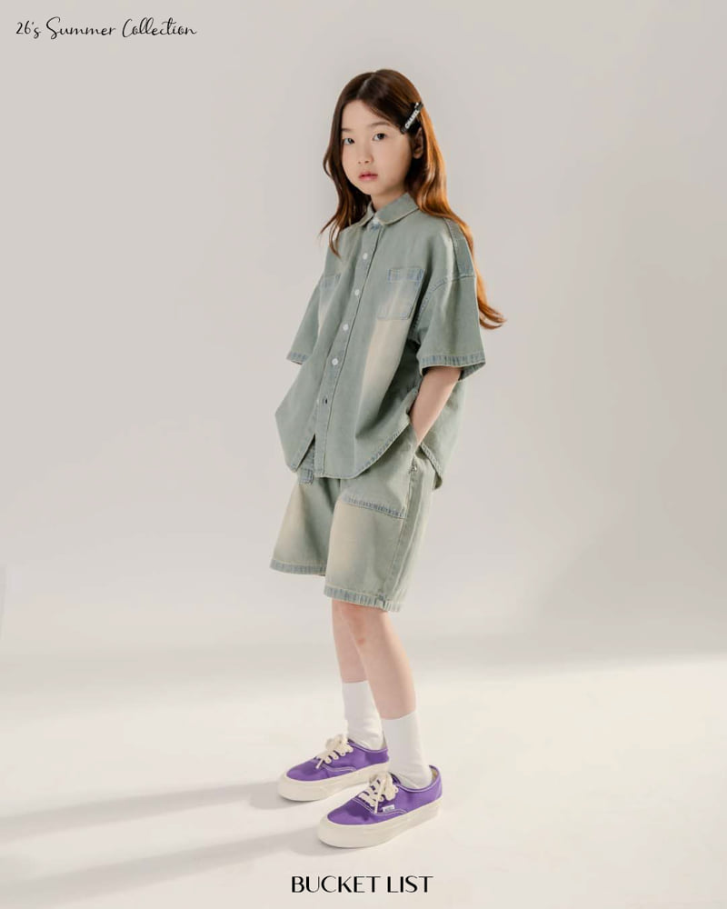 Bucket List - Korean Children Fashion - #todddlerfashion - Brush Denim Shorts - 9