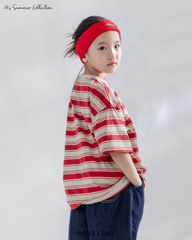 Bucket List - Korean Children Fashion - #prettylittlegirls - Summer Dyed Stripe Short Sleeve Tee - 4