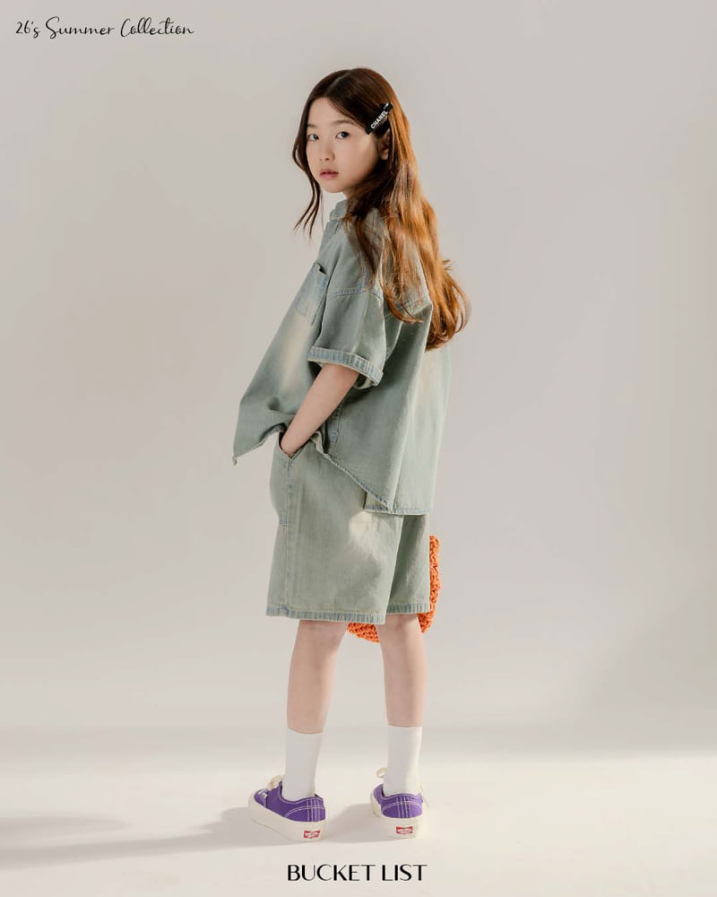 Bucket List - Korean Children Fashion - #toddlerclothing - Brush Denim Shorts - 10