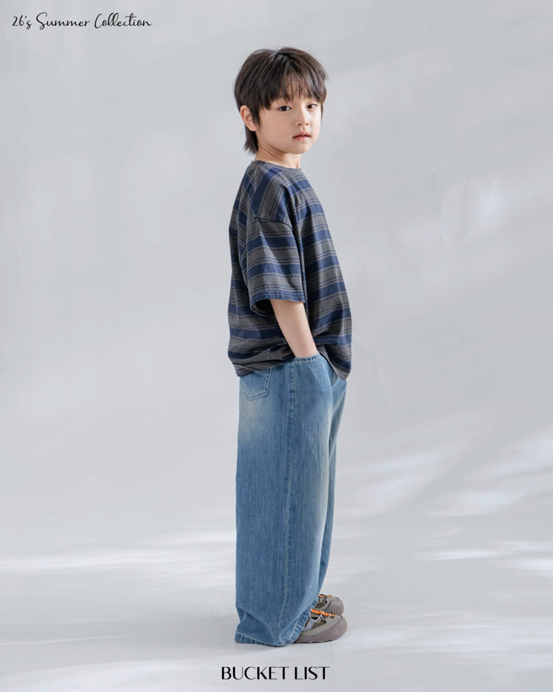Bucket List - Korean Children Fashion - #toddlerclothing - Summer Slub Denim Pants - 9