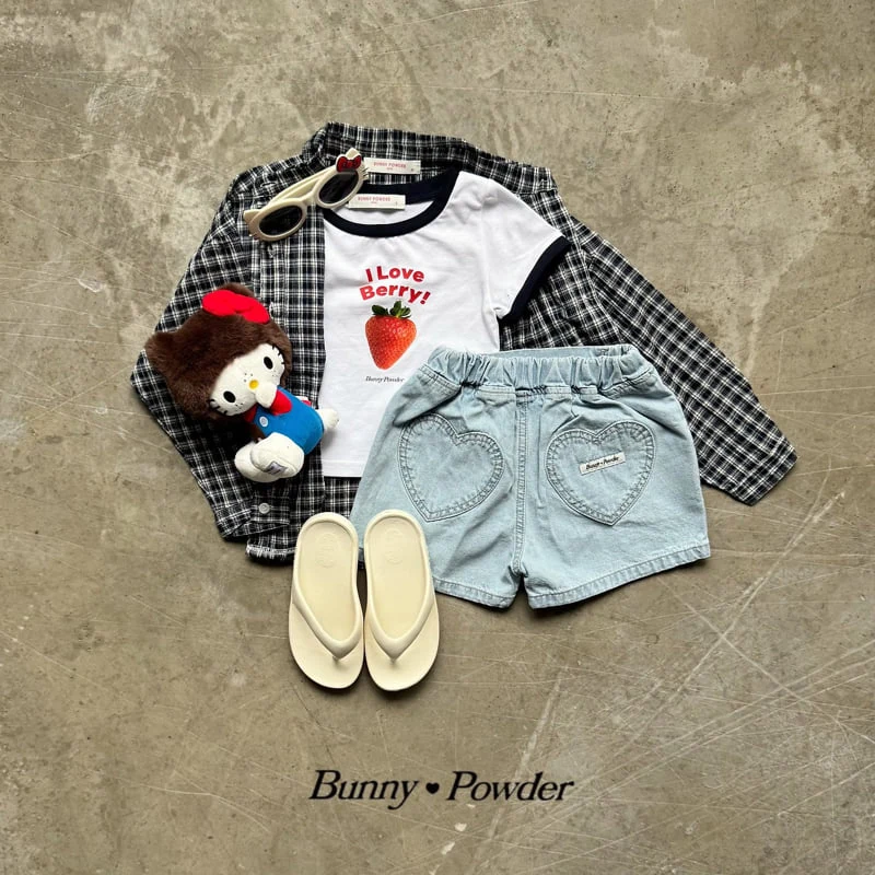 Bunny Powder - Korean Children Fashion - #Kfashion4kids - Heart Denim Shorts - 3