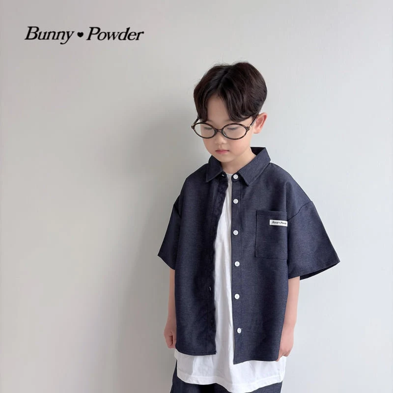 Bunny Powder - Korean Children Fashion - #Kfashion4kids - Denim Short Sleeve Shirt - 7