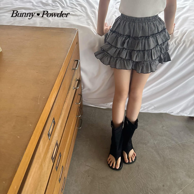 Bunny Powder - Korean Children Fashion - #childofig - Check Cancan Skirt Pants - 6