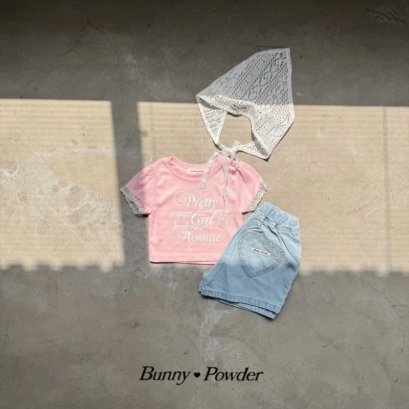 Bunny Powder - Korean Children Fashion - #childofig - Heart Denim Shorts - 8
