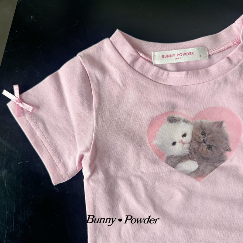Bunny Powder - Korean Children Fashion - #childofig - Heart Cat Tee - 4