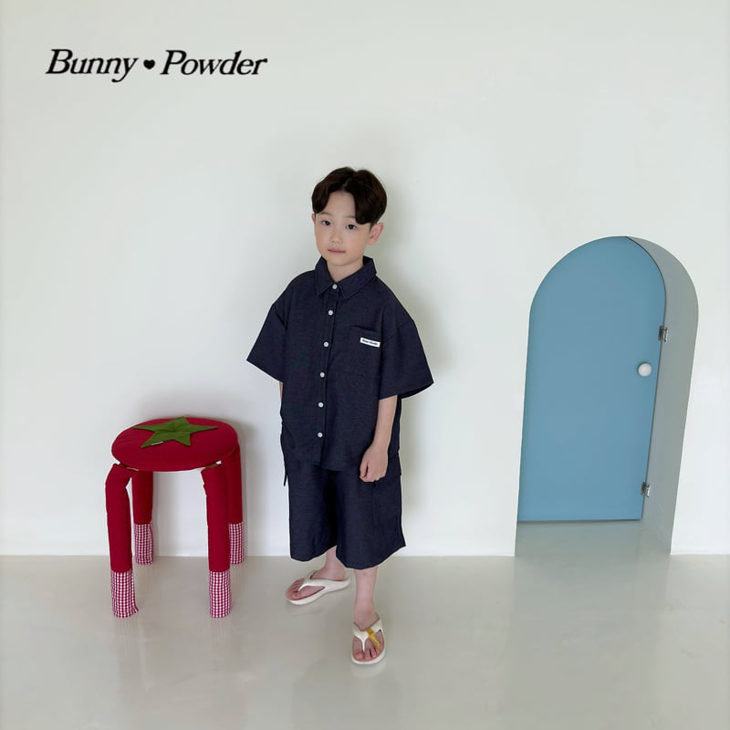 Bunny Powder - Korean Children Fashion - #childofig - Denim Short Sleeve Shirt - 12