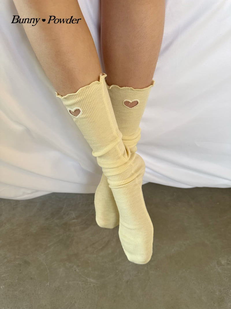 Bunny Powder - Korean Children Fashion - #designkidswear - Heart Knee Socks - 10
