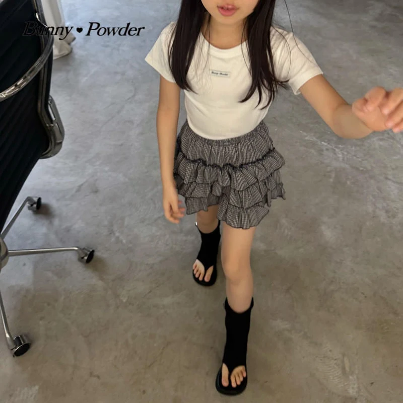 Bunny Powder - Korean Children Fashion - #designkidswear - Check Cancan Skirt Pants - 8