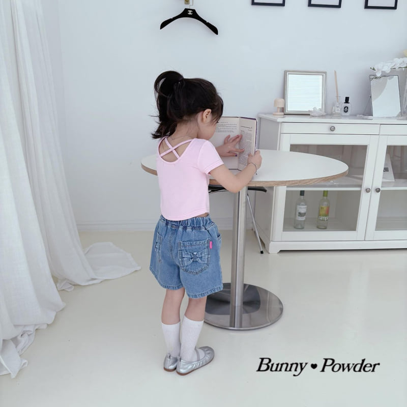 Bunny Powder - Korean Children Fashion - #discoveringself - Ribbon Pocket Denim Pants - 10