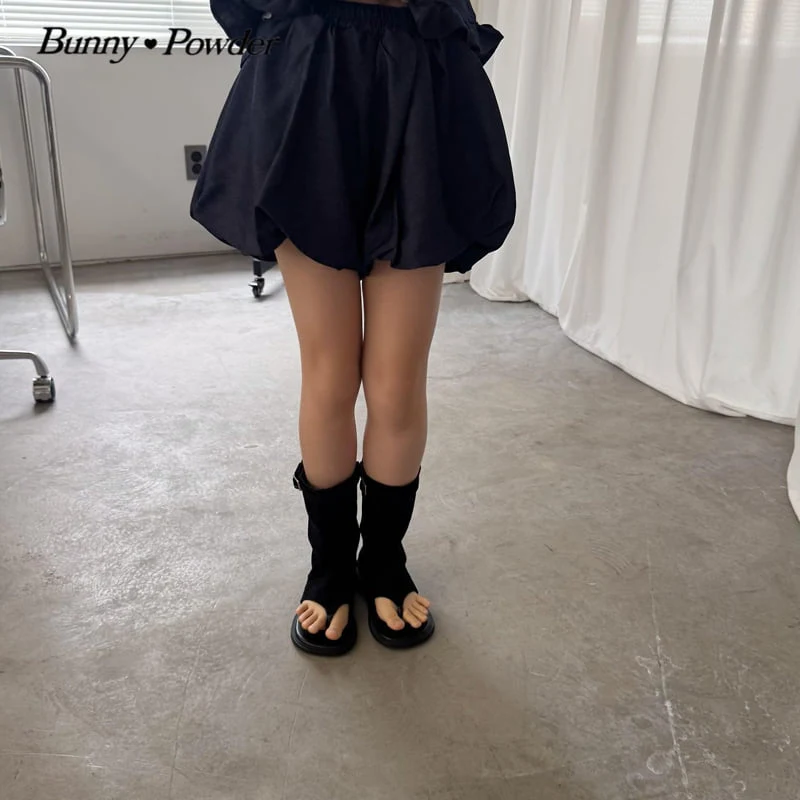 Bunny Powder - Korean Children Fashion - #discoveringself - Denim Balloon Skirt Pants - 7