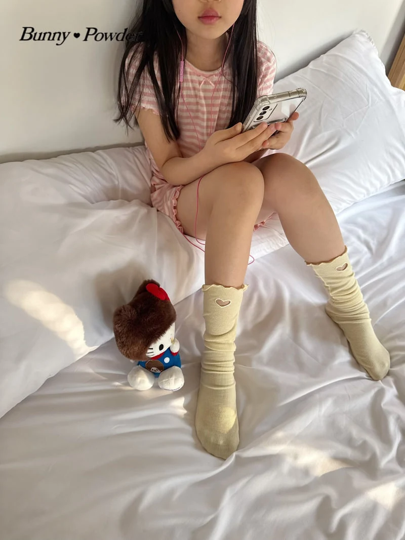Bunny Powder - Korean Children Fashion - #fashionkids - Heart Knee Socks - 12