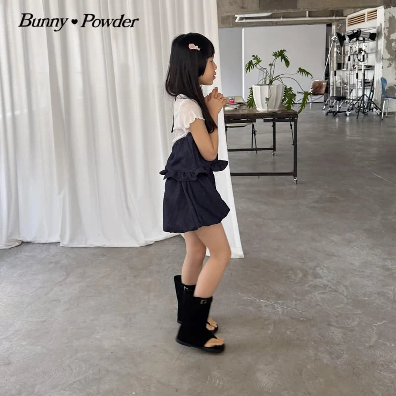Bunny Powder - Korean Children Fashion - #fashionkids - Denim Balloon Skirt Pants - 8