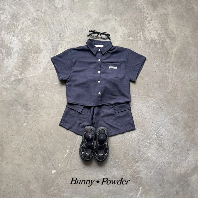 Bunny Powder - Korean Children Fashion - #fashionkids - Denim Short Sleeve Shirt - 3