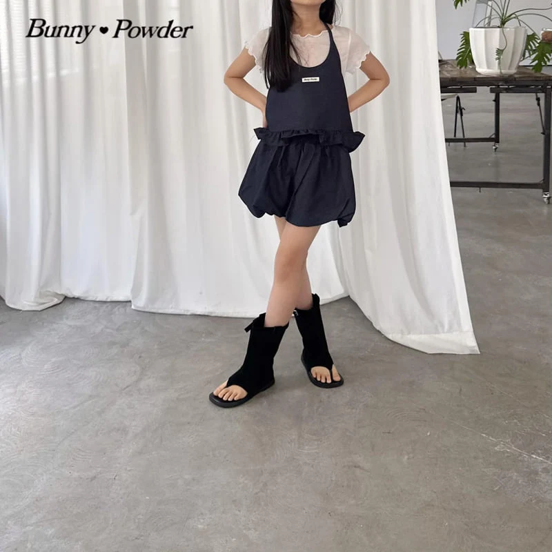 Bunny Powder - Korean Children Fashion - #kidsshorts - Denim Balloon Skirt Pants - 9