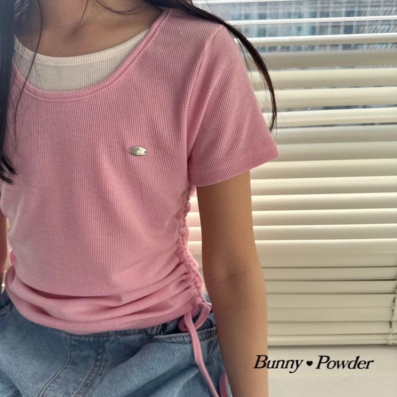 Bunny Powder - Korean Children Fashion - #kidsshorts - Shirring Layered Tee - 12