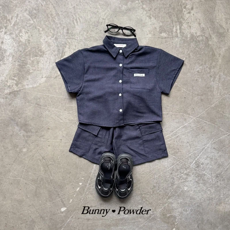 Bunny Powder - Korean Children Fashion - #fashionkids - Denim Short Sleeve Shirt - 4