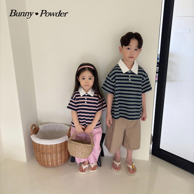 Bunny Powder - Korean Children Fashion - #kidsshorts - Summer Collar Tee - 7