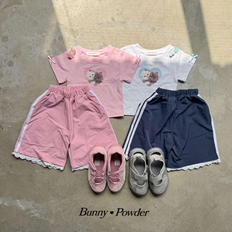 Bunny Powder - Korean Children Fashion - #kidsshorts - Lace Track Pants